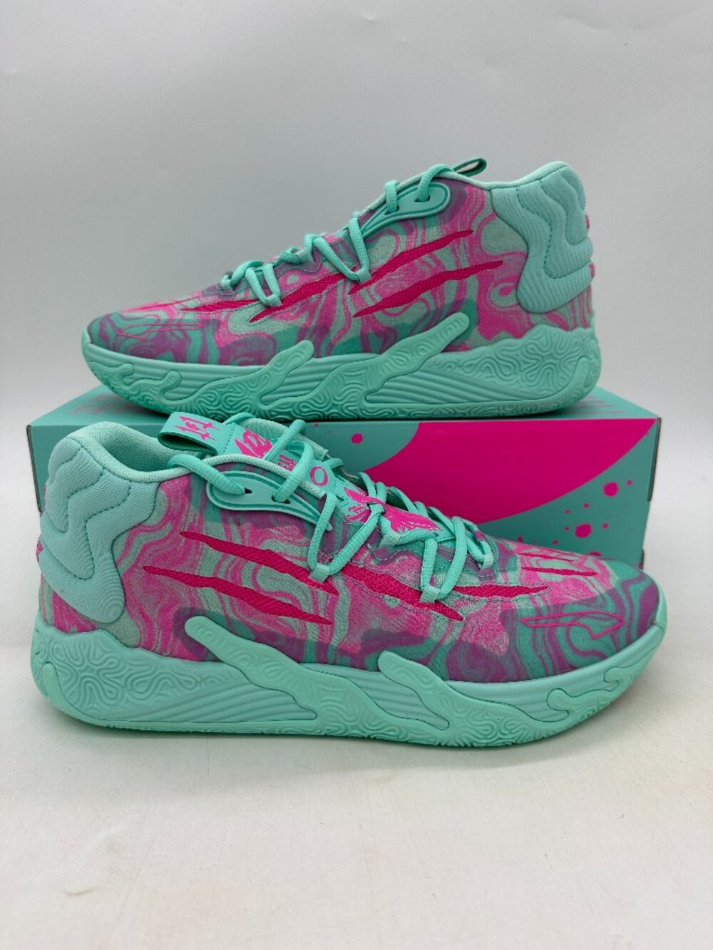 Puma MB.03 X LaMelo Ball Men's size 12 "Miami" Blue Basketball Shoes 310511 01